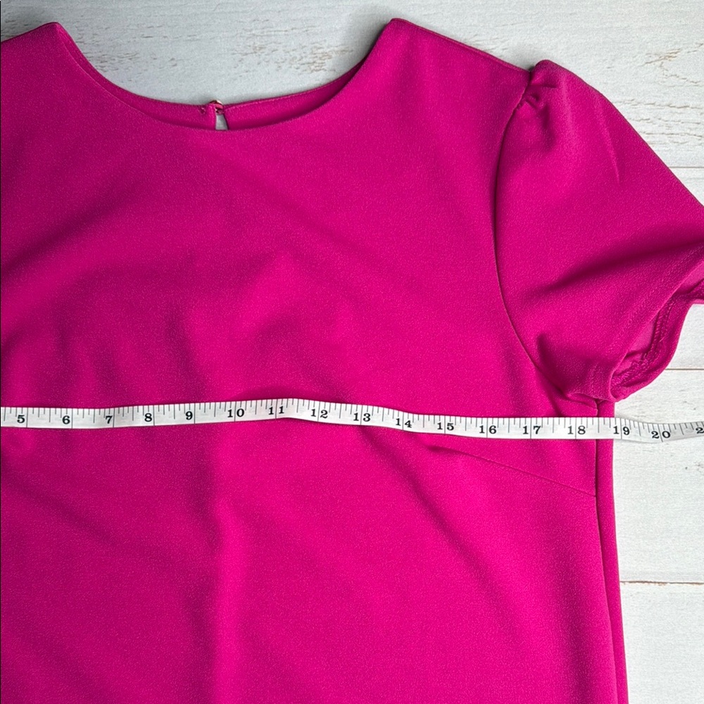 She + Sky Hot Pink Short Sleeve Shift Dress - Picture 6 of 7